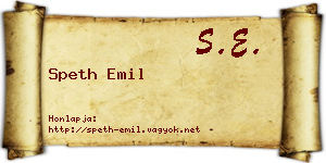 Speth Emil névjegykártya