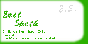 emil speth business card